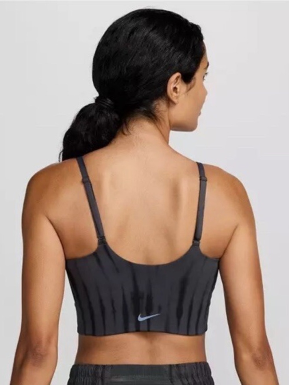 Nike Women’s One Light Support Lightly Lined Longline Printed Sports Bra Grey M - Picture 5 of 5